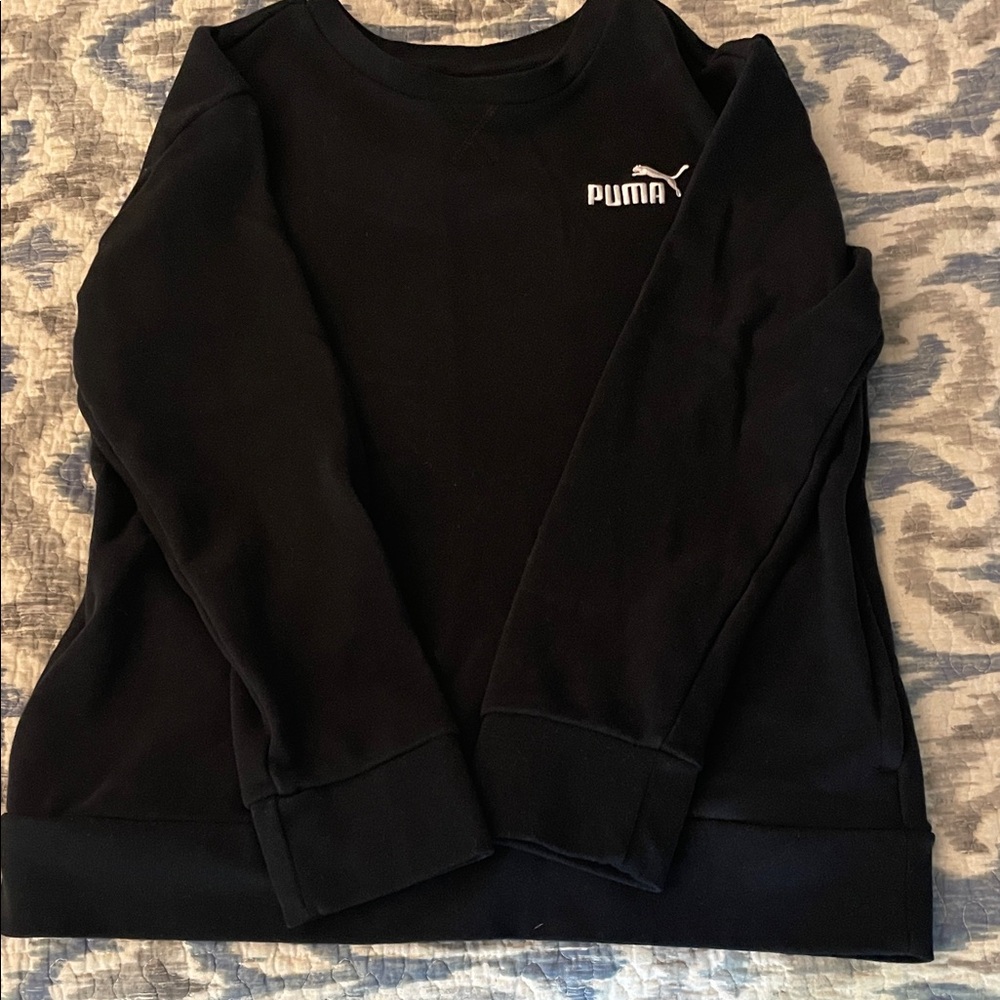PUMA Boys Classic Black Crew Neck Sweater